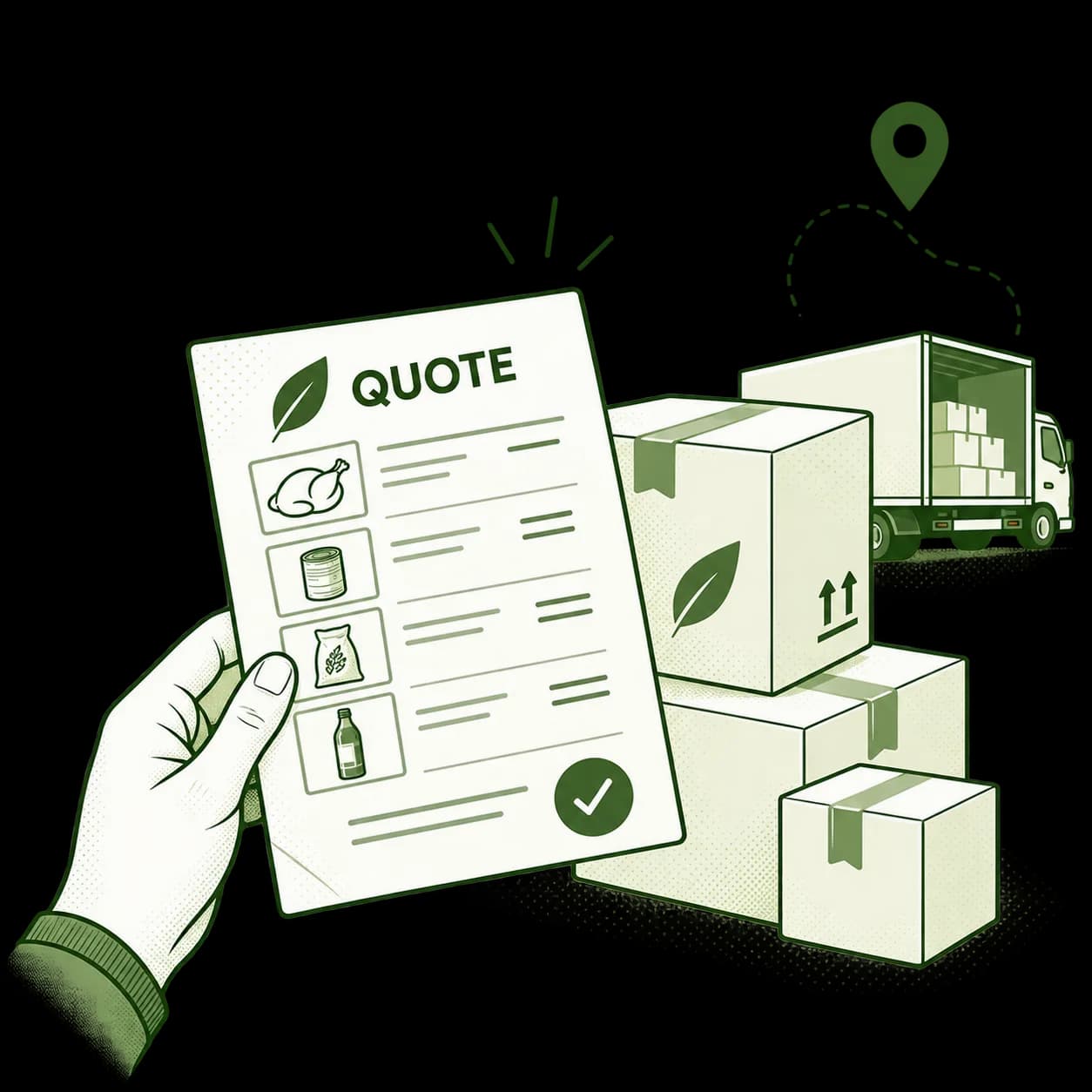 A structured wholesale quotation for an African grocery order