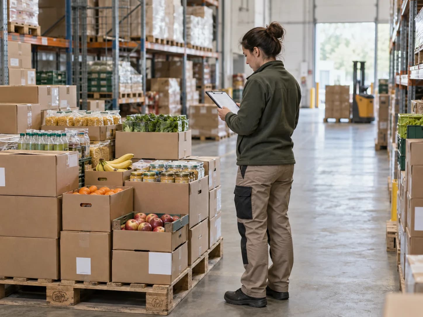 Pallets of grocery stock held for recurring orders